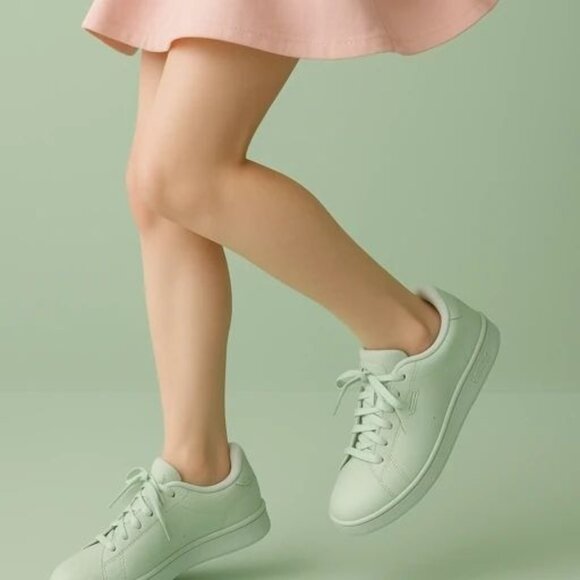 Adidas Size 8.5 Casual Advantage Lace Up Low Top Sneaker Shoes Mint Green - Picture 8 of 11